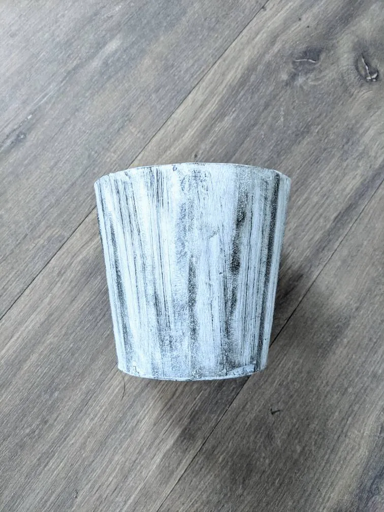 Faux Wood B&W Pot photo 1