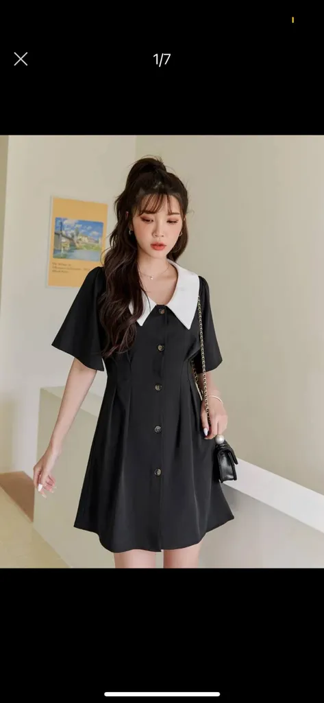 Size S - Black Collared Dress photo 1