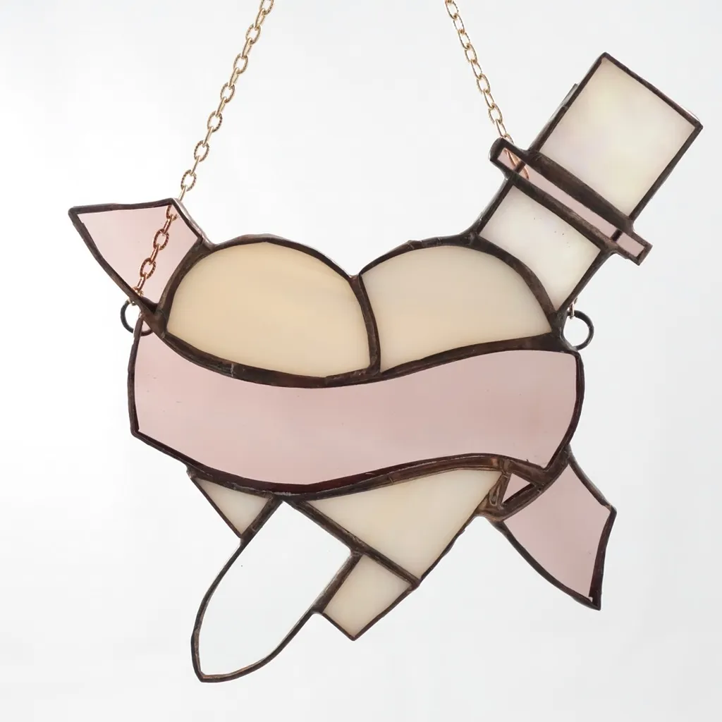 Heart And Dagger Stained Glass Suncatcher photo 1