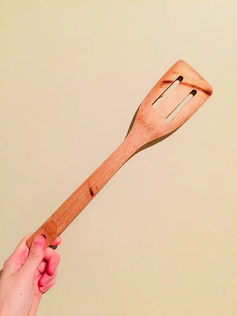 Wooden Slotted Spatula photo 1