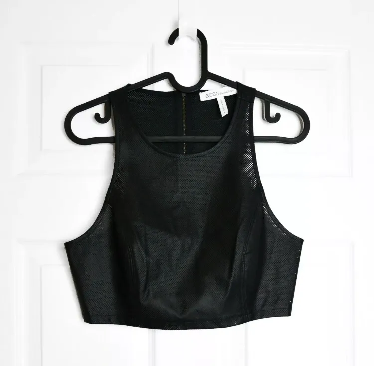 BCBG vinyl crop top photo 1