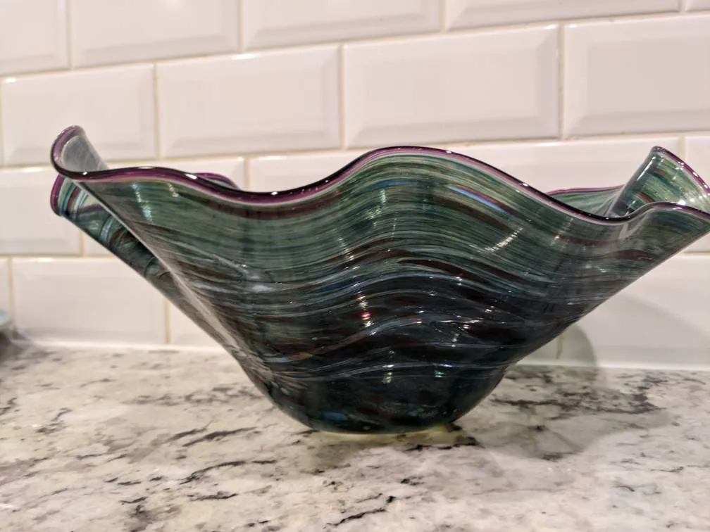 Handmade Glass Decorative Bowl photo 1
