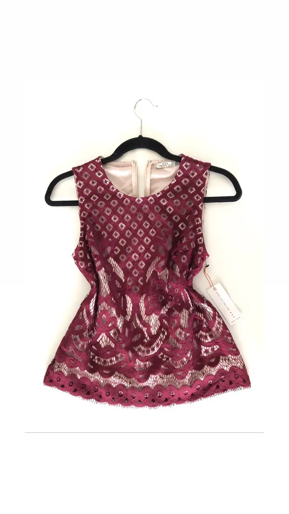 Maroon Lace Top photo 1