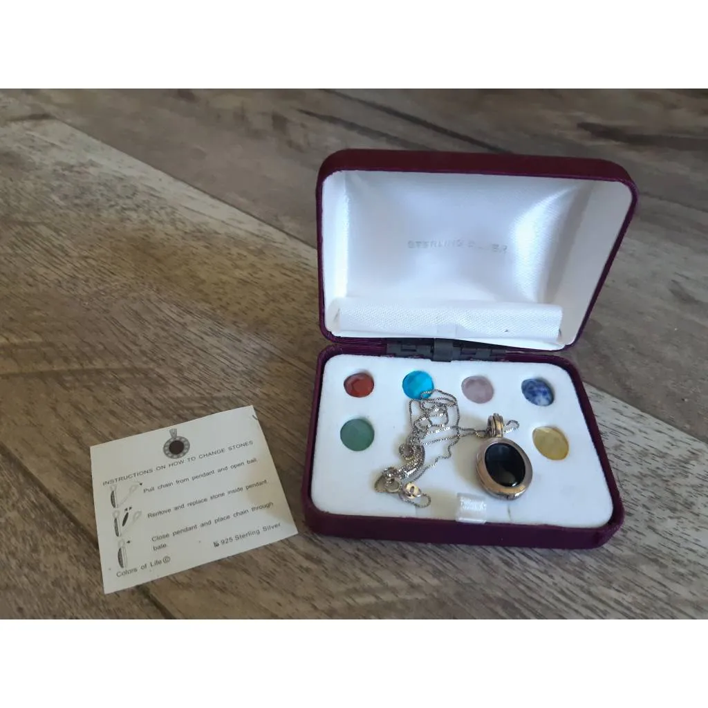 Sterling Silver Pendant Necklace With Gemstones photo 1