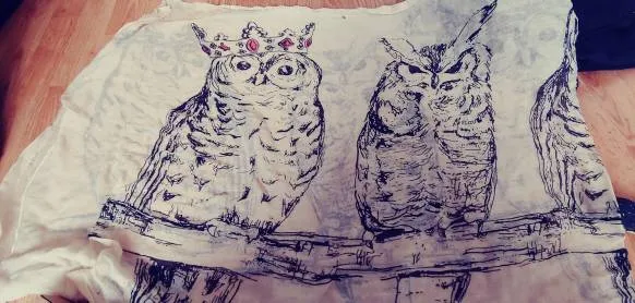 Owl Scarf Or Art photo 1