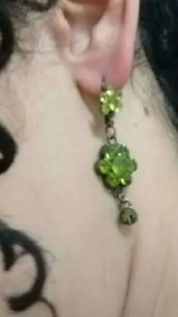 Earrings, Green Floral, Made In Paris photo 1