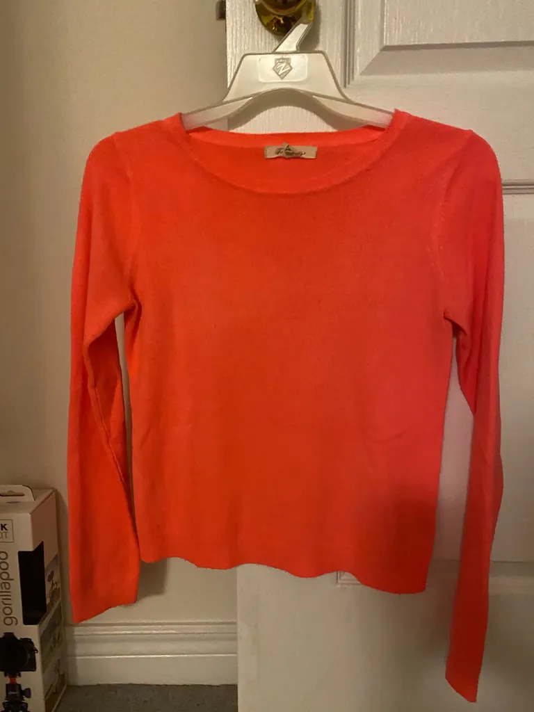 Neon Orange/pink Sweater - Size Small photo 1