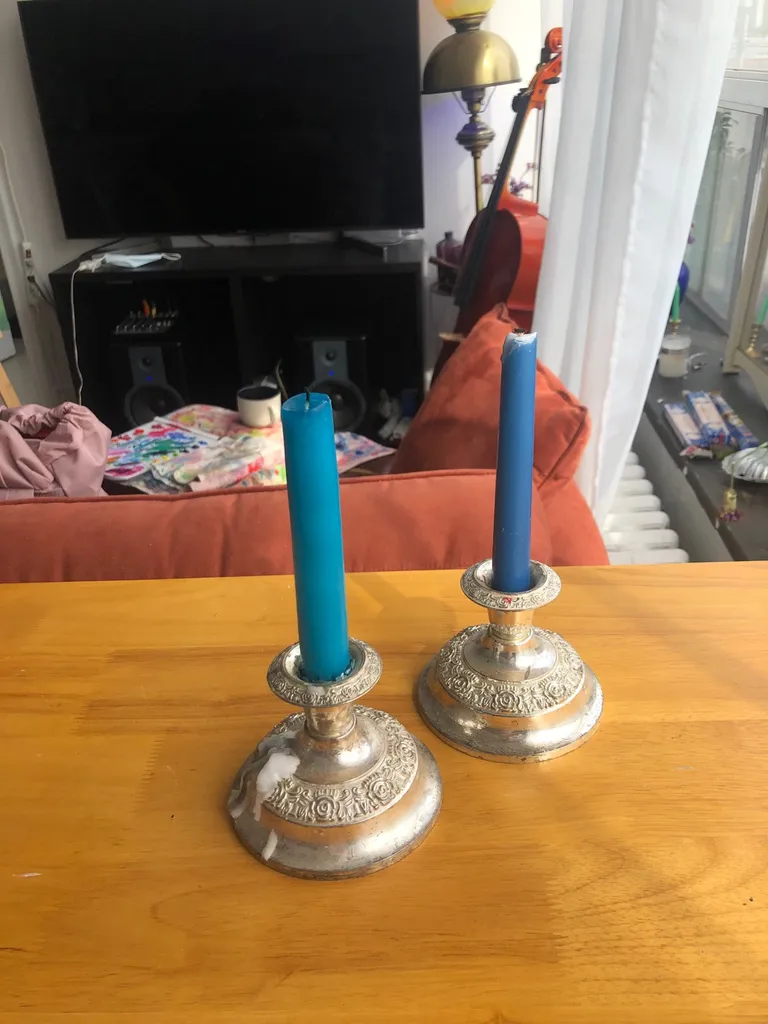 Silver Antique Candle Holders photo 1