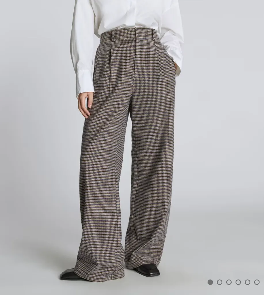 New Wool Massimo Dutti Houndstooth Trousers photo 1
