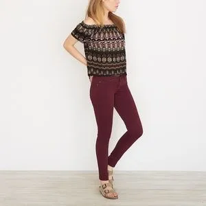 Burgundy Garage Jeggings Size 1 photo 1