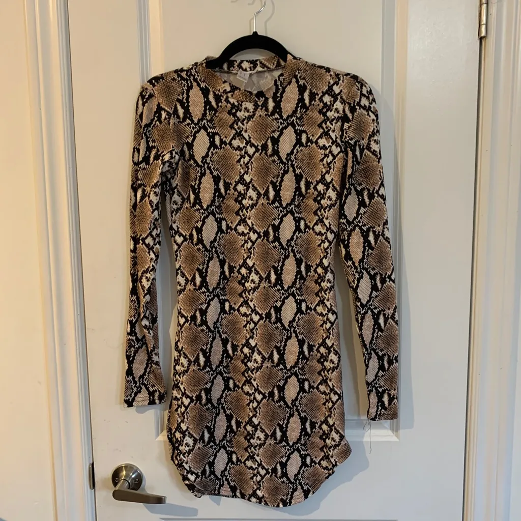 Snake Skin High Neck Dress photo 1