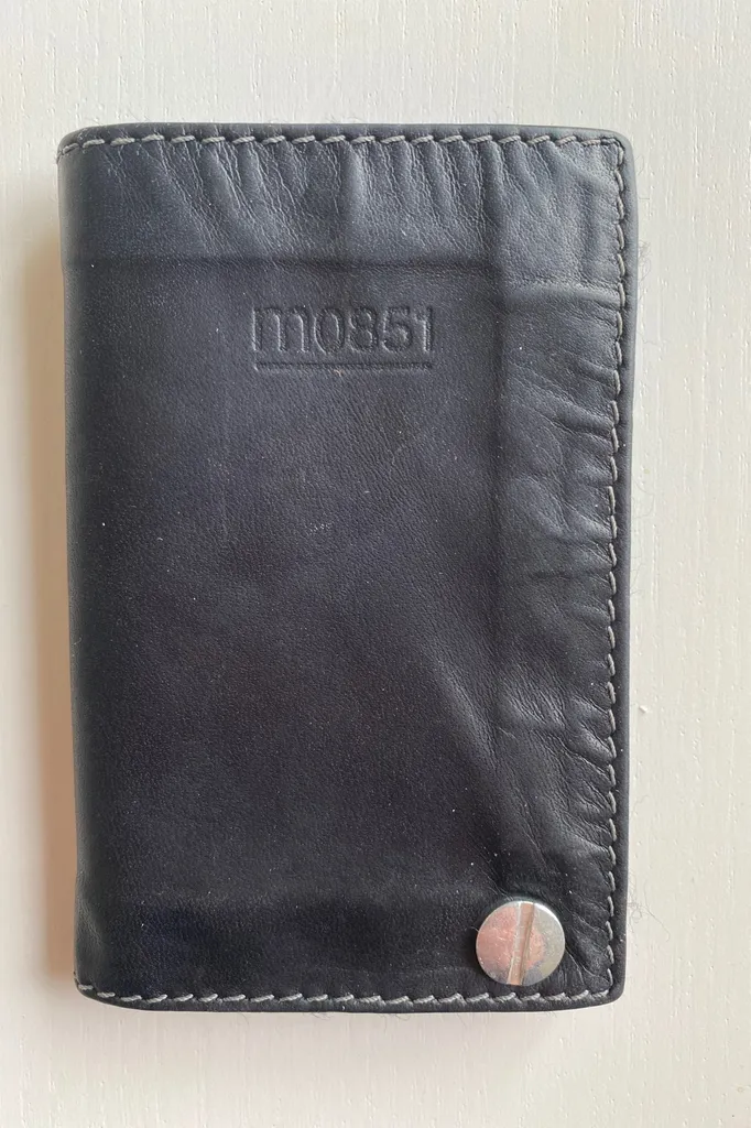 🧡 M0851 Navy Leather Card Holder photo 1