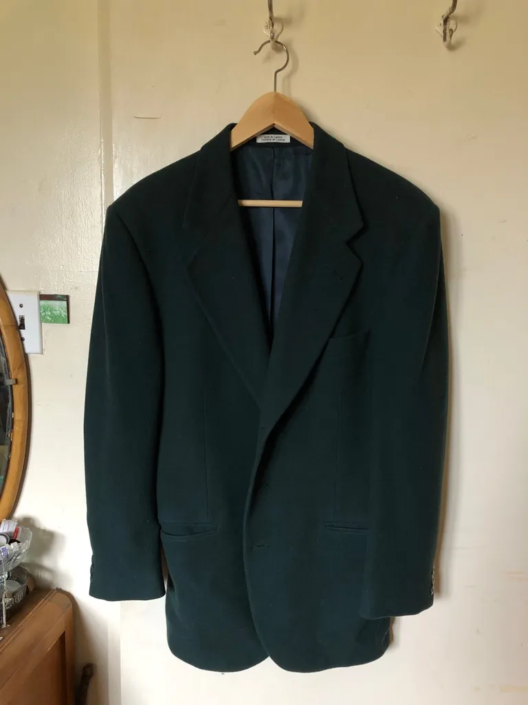 Dark green wool mens blazer photo 1