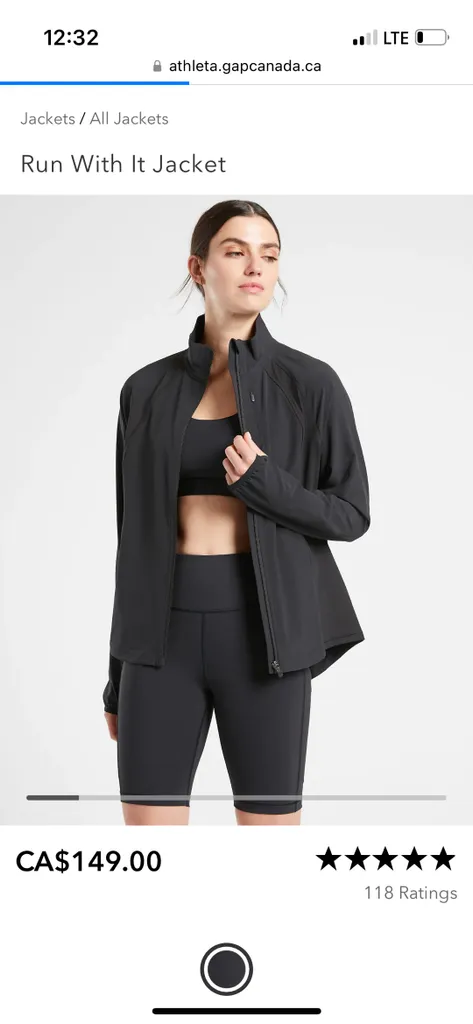 Bnwt Athleta Zip Up Jacket Top photo 1