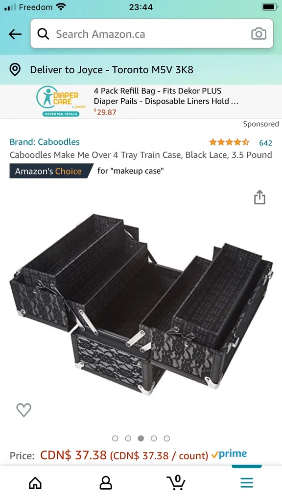 Brand New Lace Caboodles Train Style Makeup Case photo 1