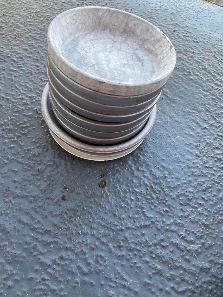 8 Terracotta Saucers & 2 Candle Dish photo 1