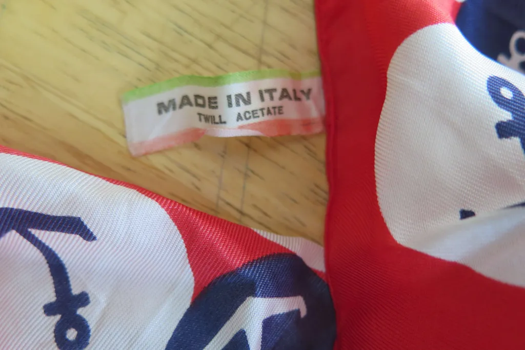 VINTAGE 1960s scarf Nautical theme photo 1