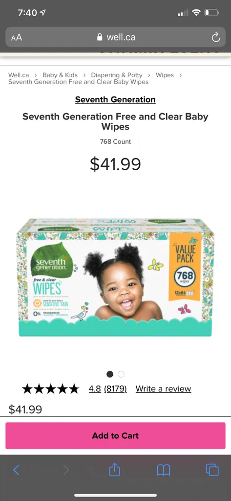 Seventh Generation Baby Wipes photo 1
