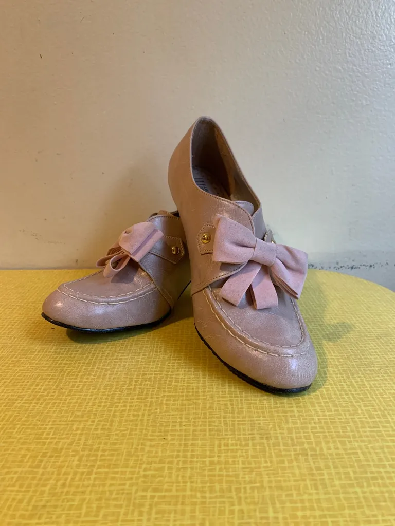 slip-on low pumps with velvet bow size 8 photo 1