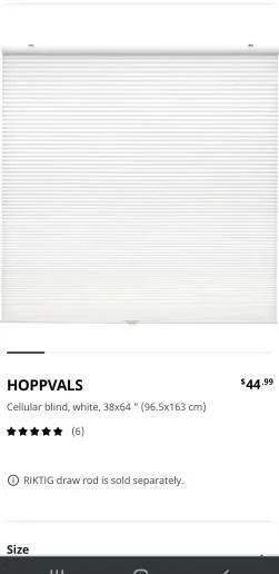 38"*64" Dark Brown/Grey Ikea Pull Down Blinds/Curtains/Hoppvals photo 1
