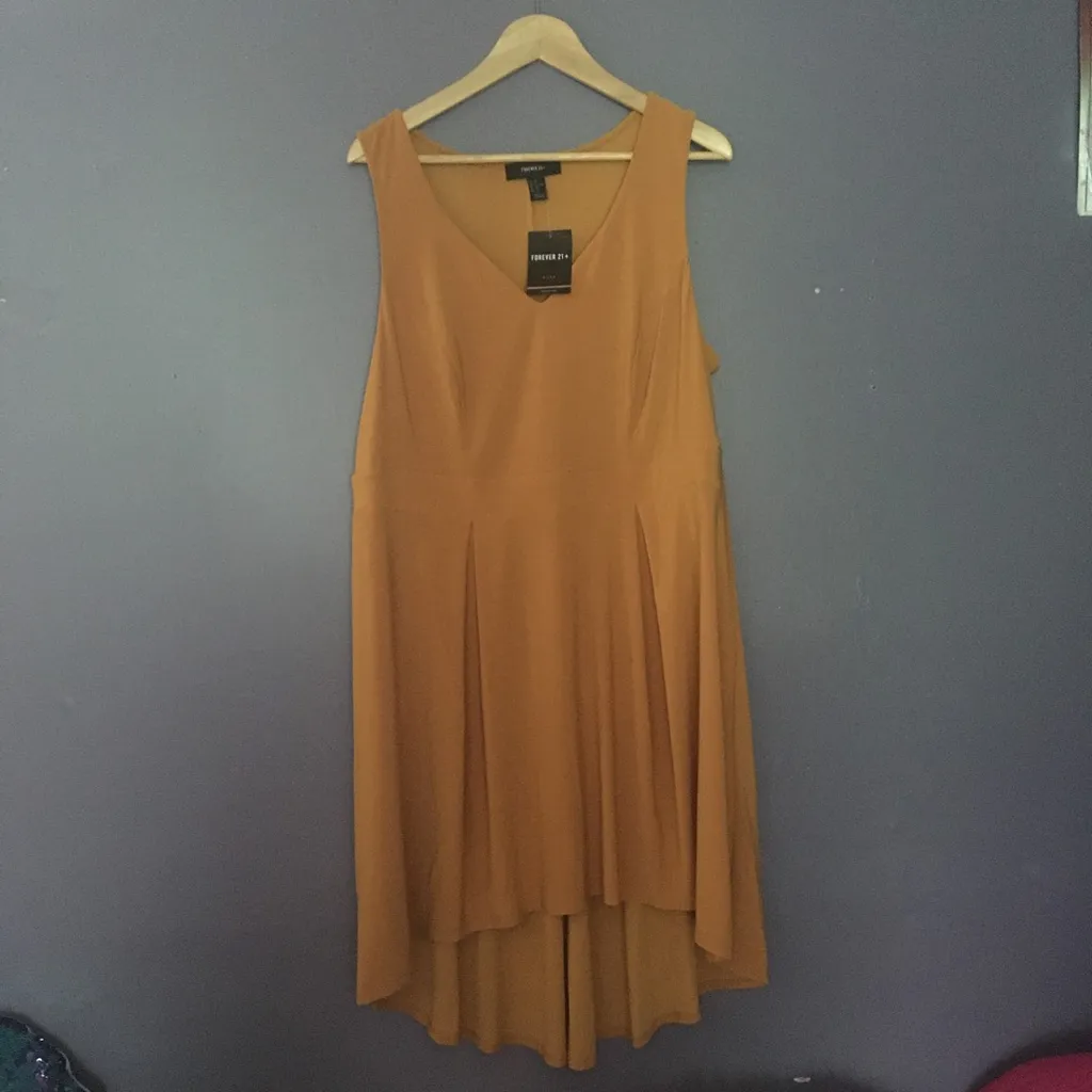 Plus Size Mustard Hi-Low Dress NWT photo 1