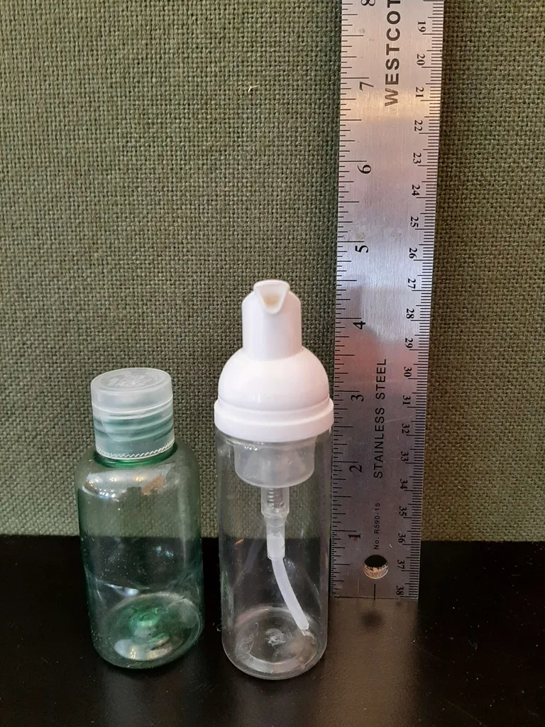 Clean travel soap/ lotion bottles photo 1