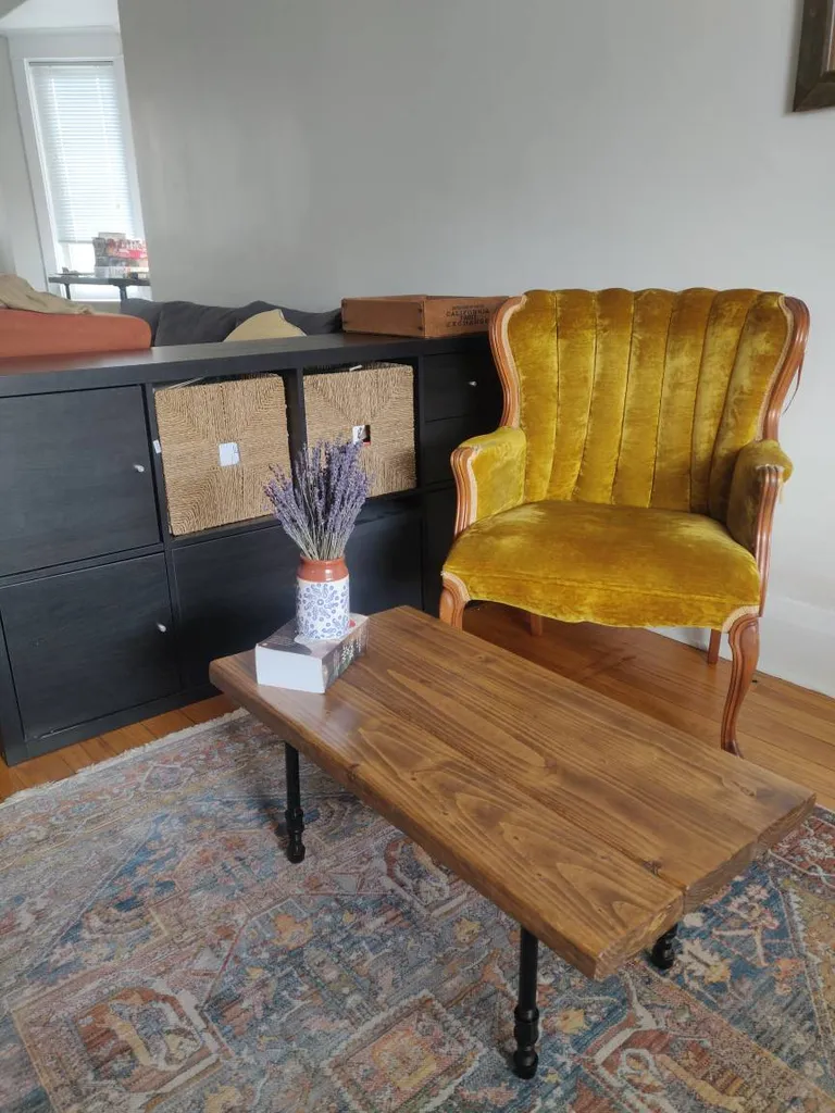 Rustic Hand Made Wood And Iron Coffee Table photo 1