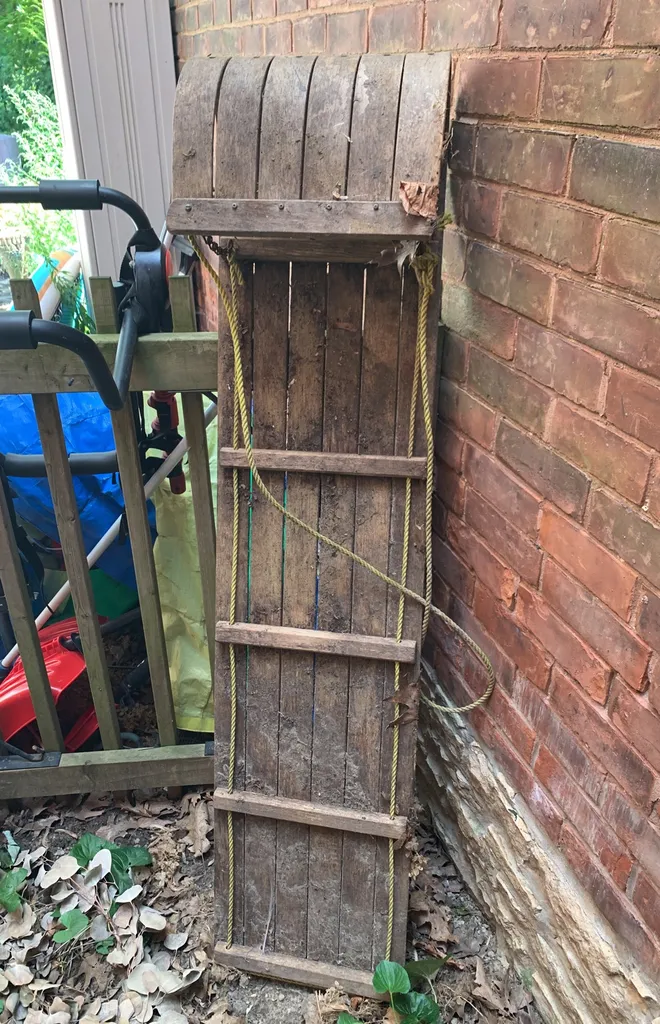 Vintage Wooden Toboggan/Sled photo 1