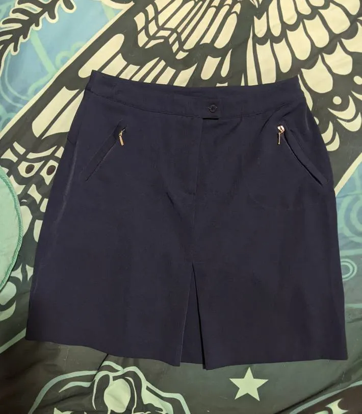 Navy blue pencil skirt with pockets photo 1