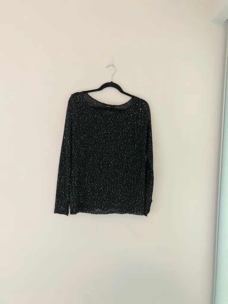 Sparkly Black Zara Long Sleeve Top photo 1