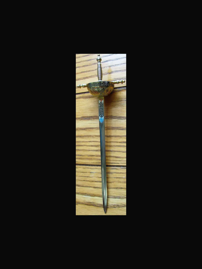 Vintage 9.75" TOLEDO Spain Enamel Sword Letter Opener photo 1