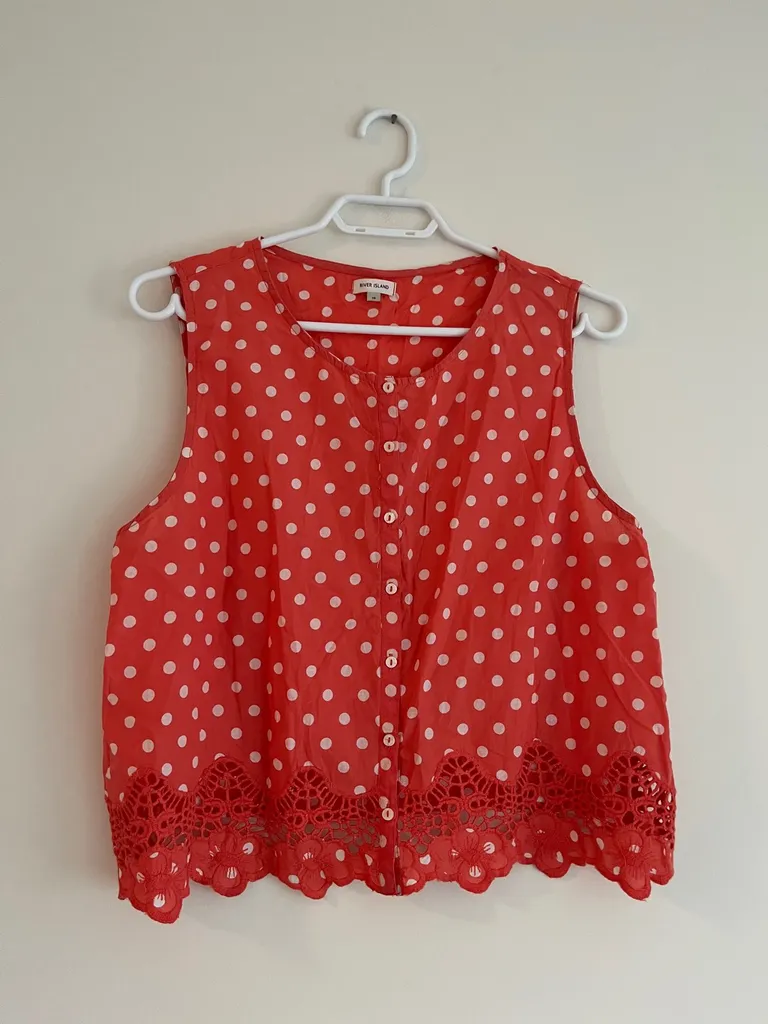 Orange Polka Dot Tank photo 1