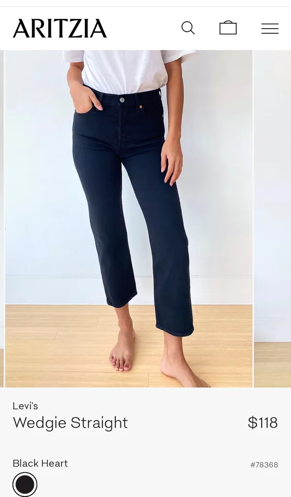 LEVI’s WEDGIE STRAIGHT - BLACK SIZE 30 photo 1