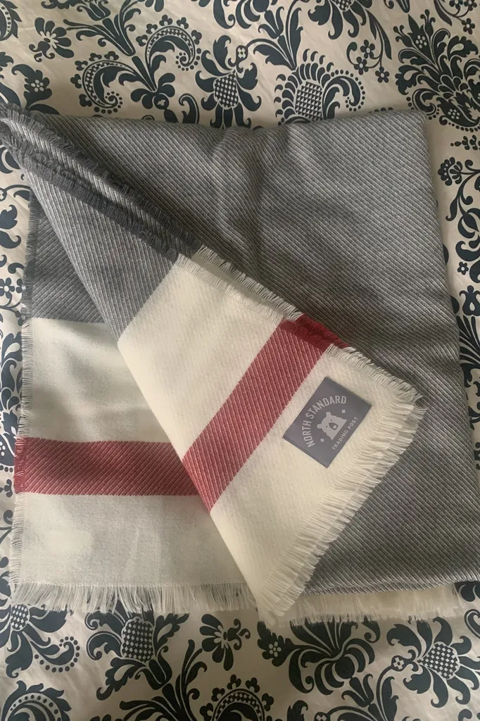 Beautiful Light Wool Blanket Scarf, Large photo 1