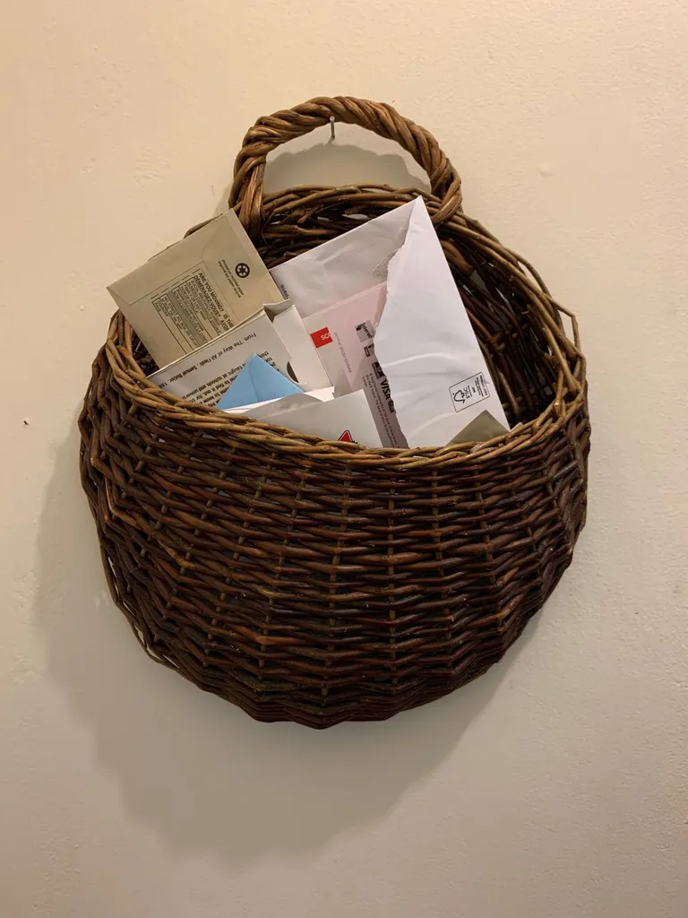 Vintage Wicker Wall Basket photo 1