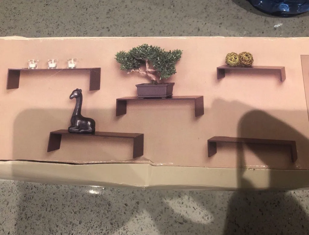 5 Wooden Floating Shelf Set (Brand New) photo 1