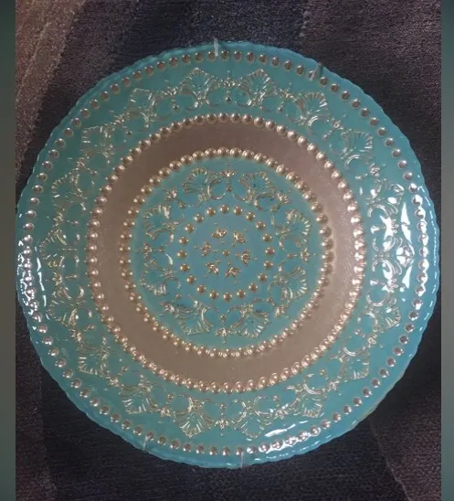 Beautiful Turquoise And Gold Plate photo 1