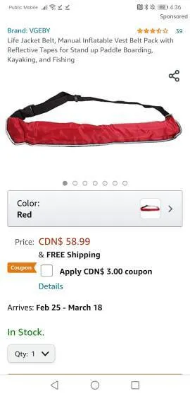 Inflatable Waist Life Jacket photo 1