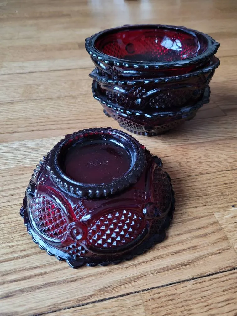 3 Avon Ruby Red Bowls photo 1