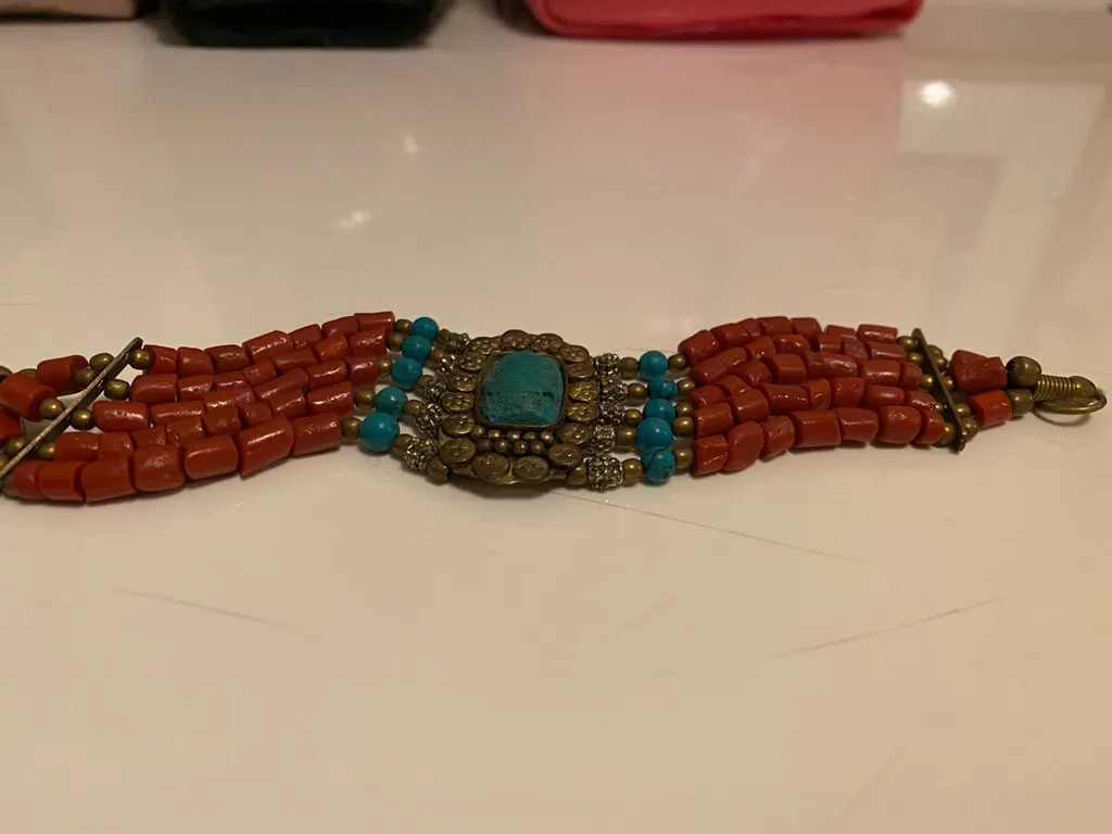 Bracelette: Coral + Turquoise photo 1