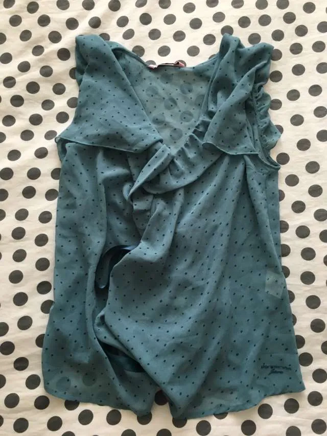 Teal Chiffon Blouse photo 1