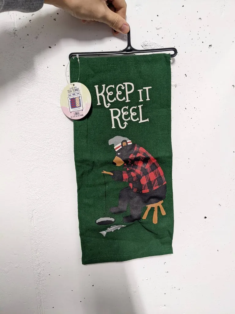 Fishing Bear Tea Towel photo 1