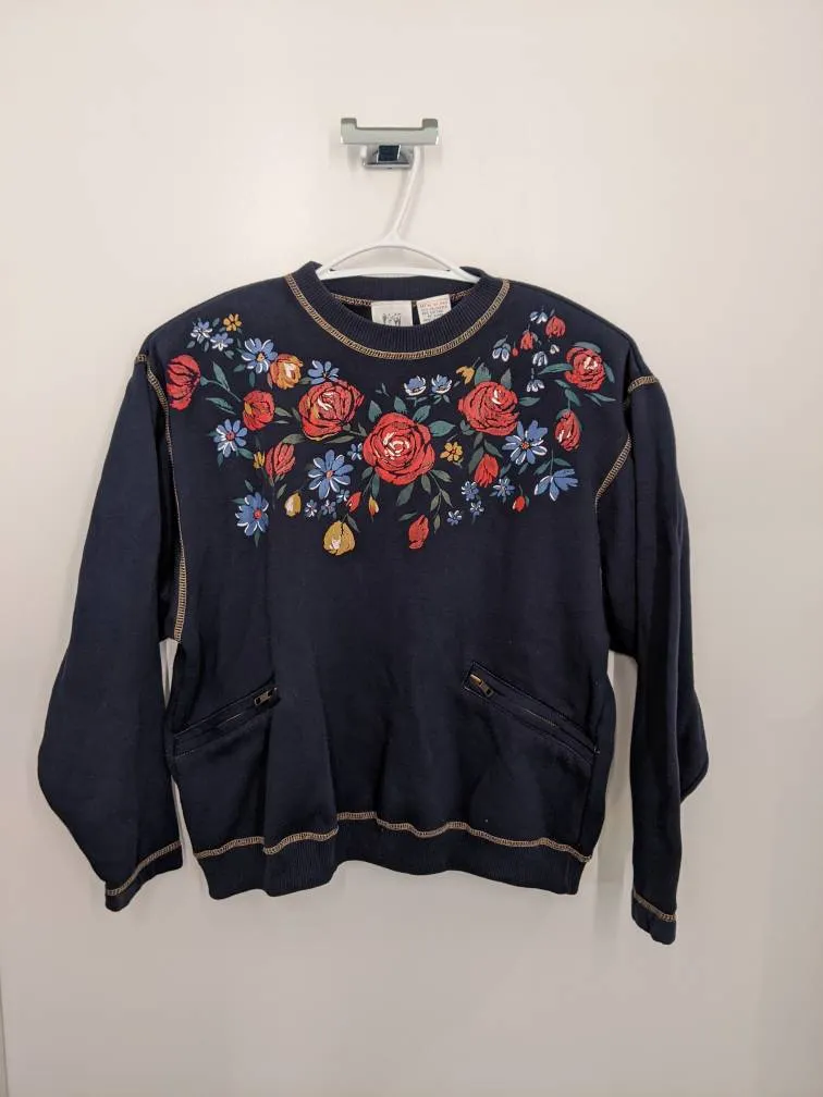 Vintage Floral Pullover Sweater photo 1