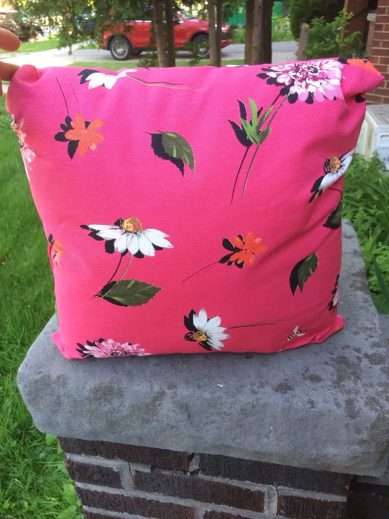 Pink Flower Outdoor Pillows photo 1