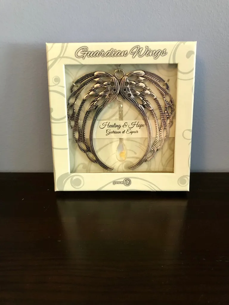 BNIB Guardian Wings With Crystal Ornament photo 1