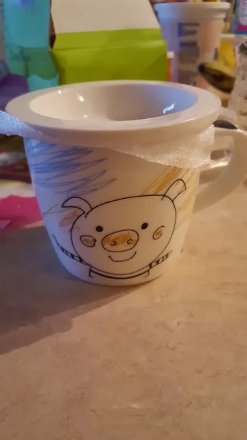 Cute Pig Mug With Saucer photo 1