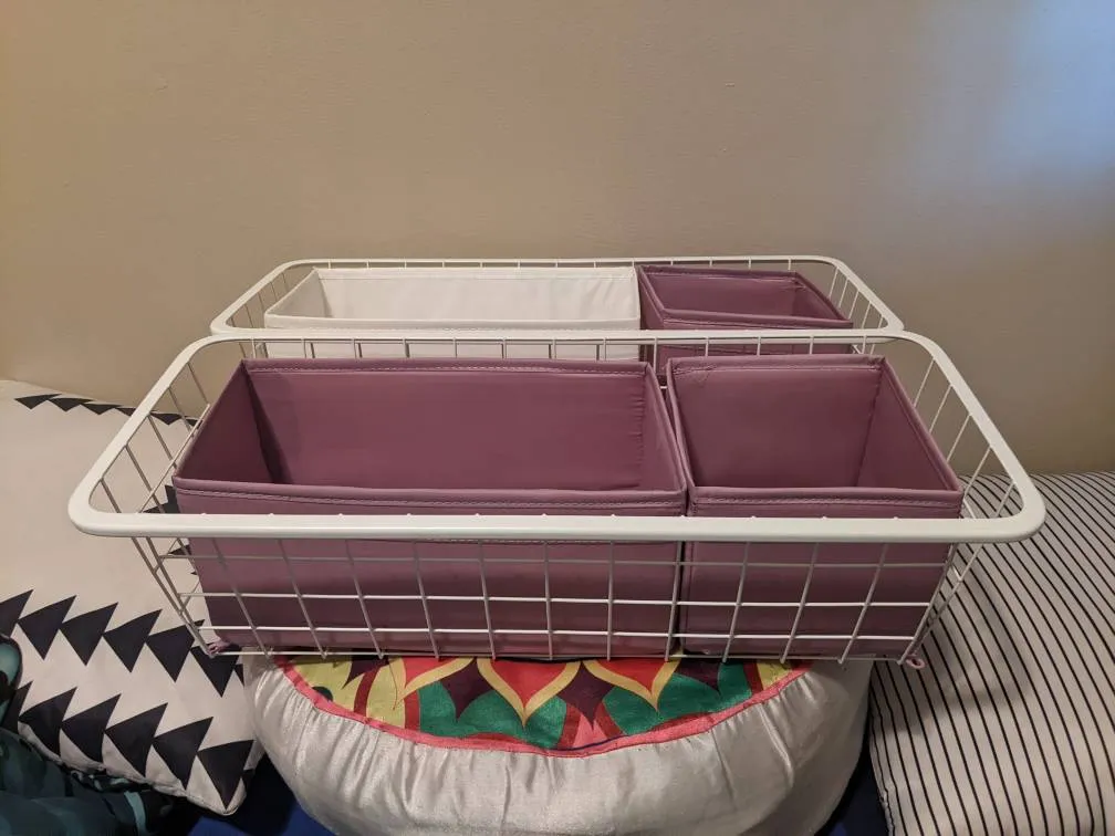 Metal shelf organizers with bins photo 1