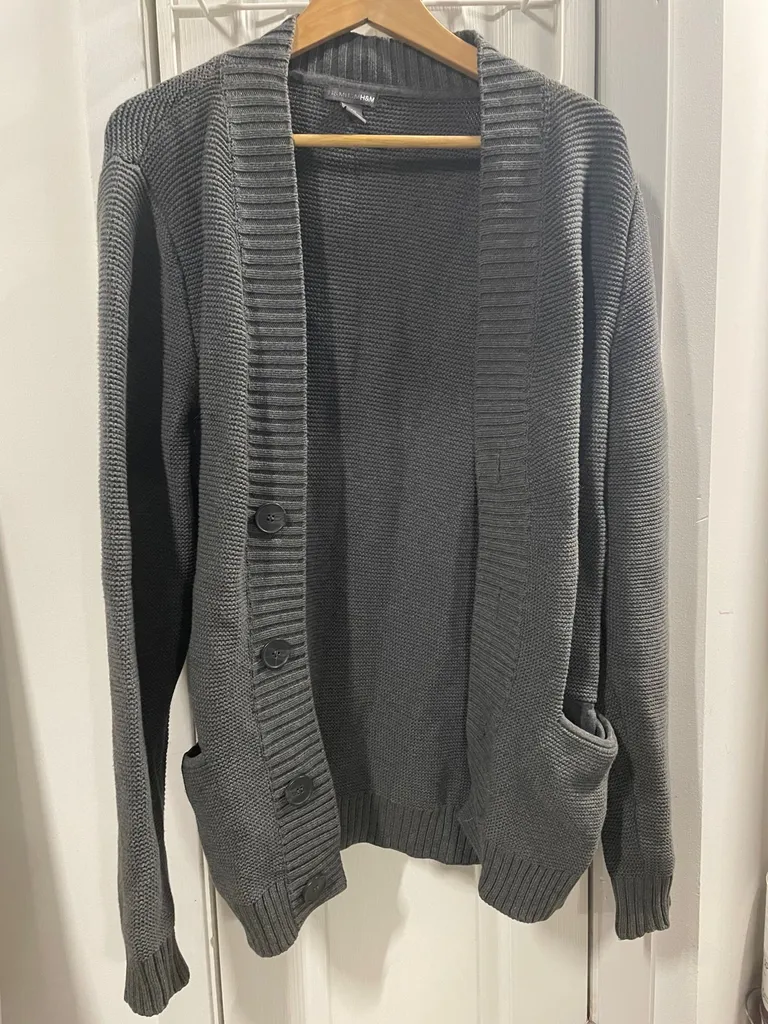 H&M Grey Knitted Cardigan photo 1