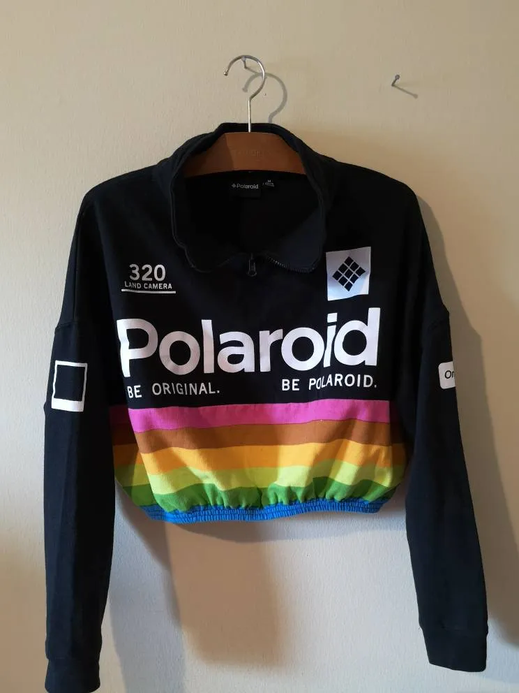 Polaroid Cropped 1/4 Zip Sweater photo 1