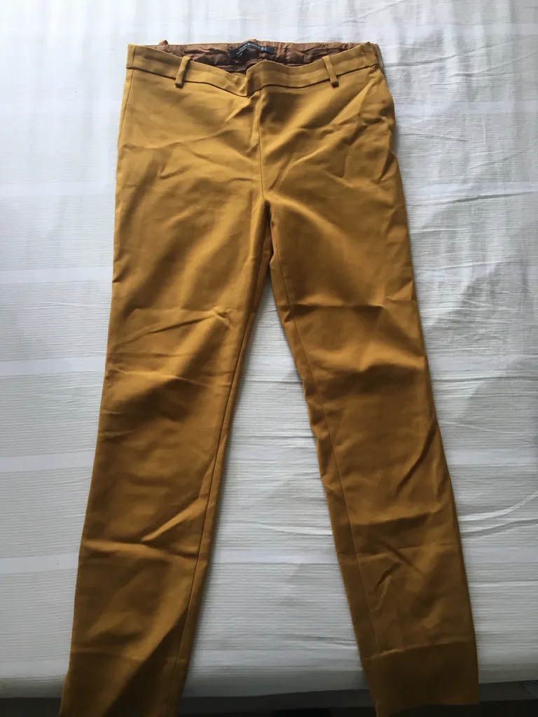 Mustard Zara Side Zip Pants Size S photo 1